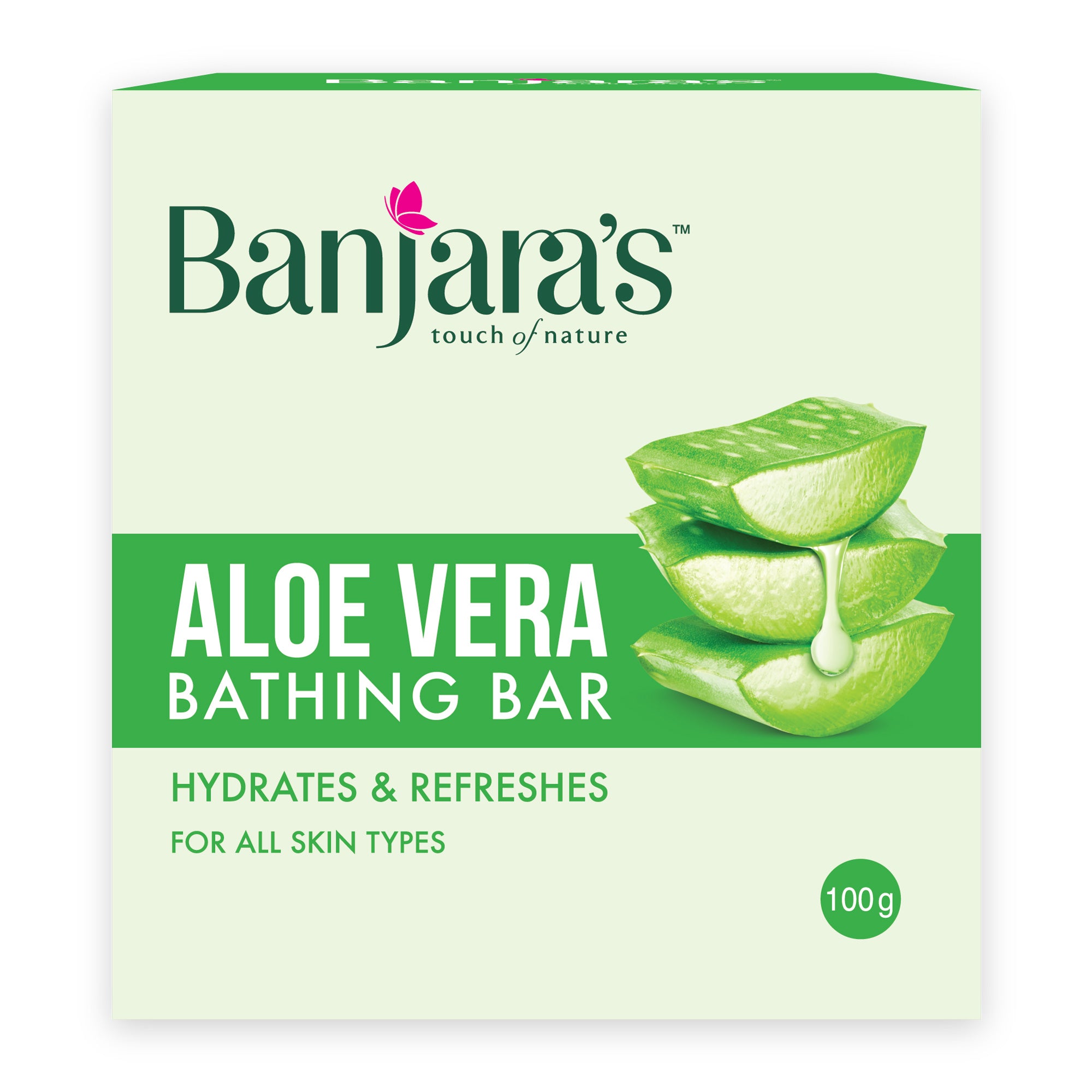 Banjara's Aloe Vera Bathing Bar 100g B E STORE