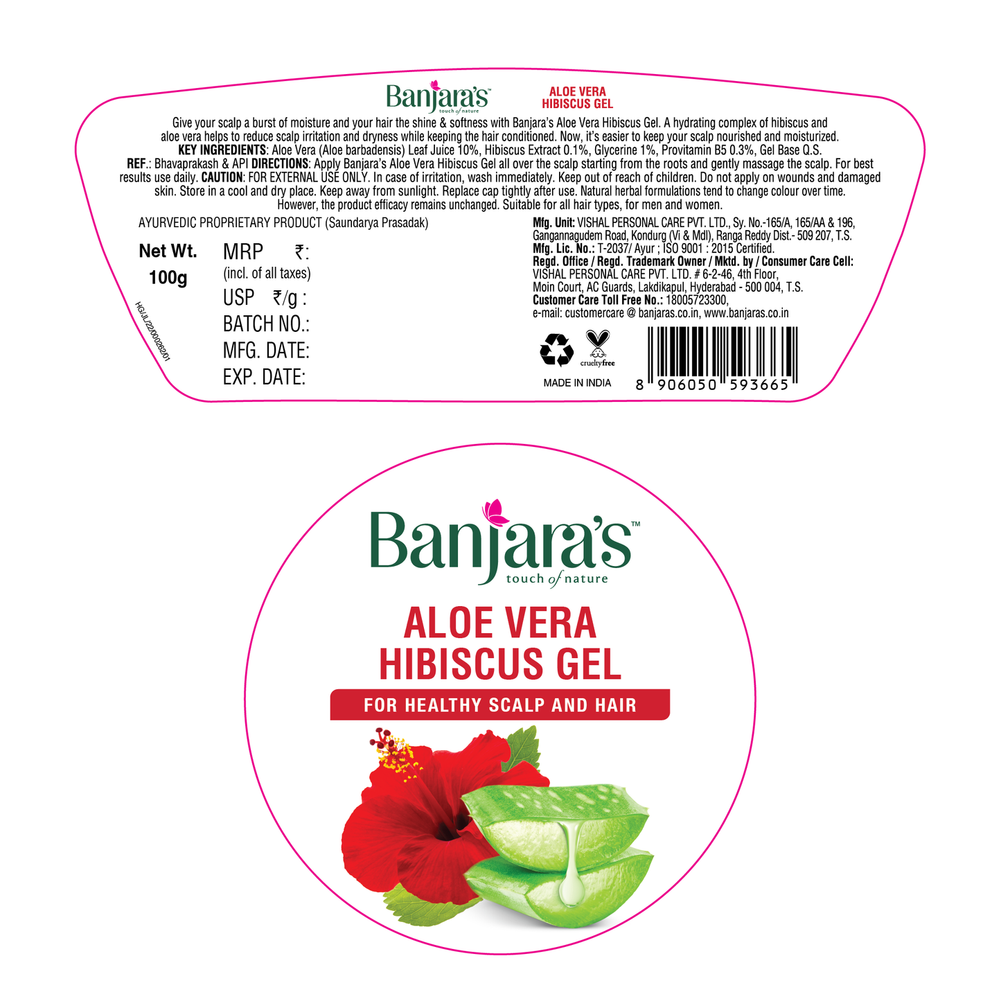 Banjara's Aloe Vera Hibiscus gel - 100g