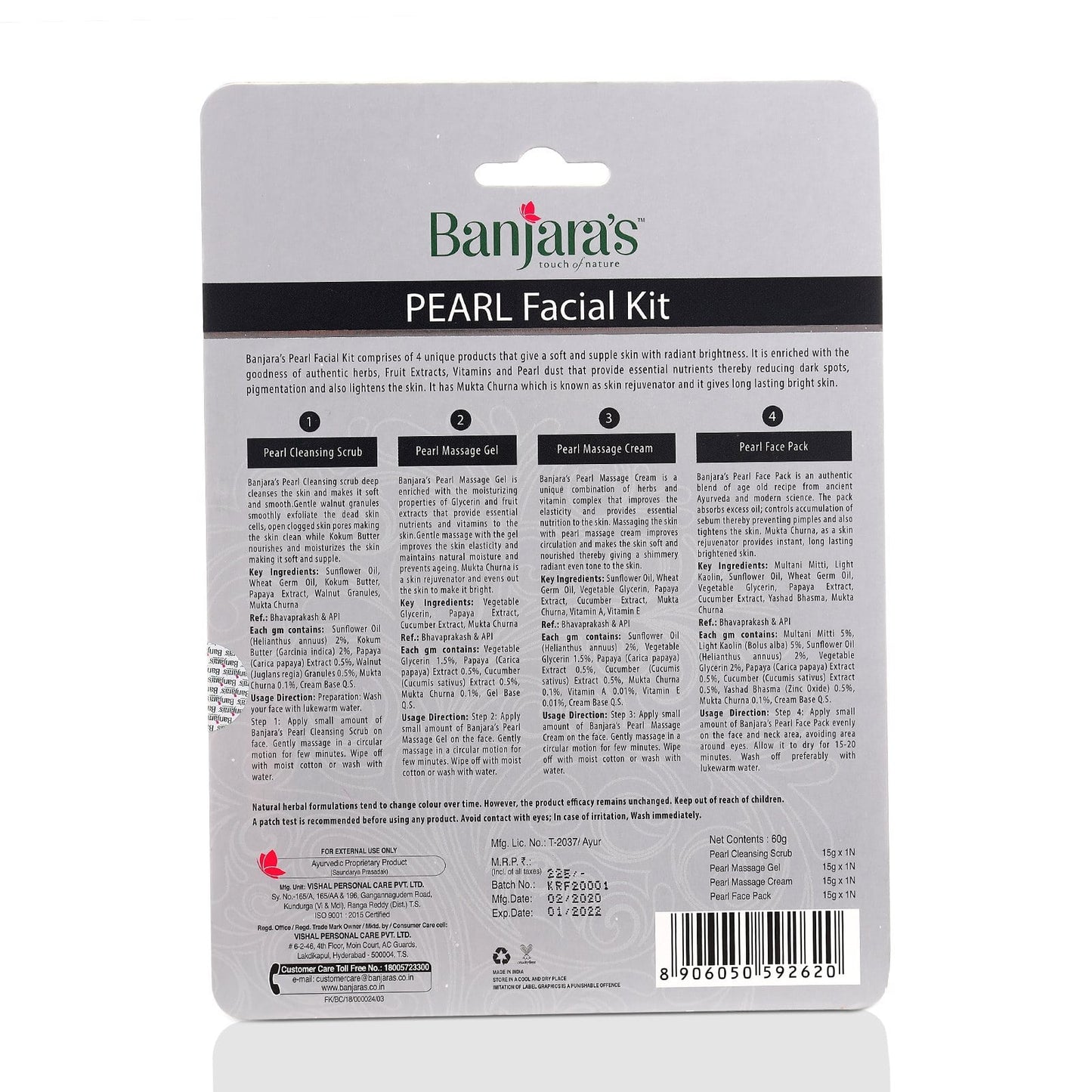 Banjara's  Pearl Facial Kit - 15g*4