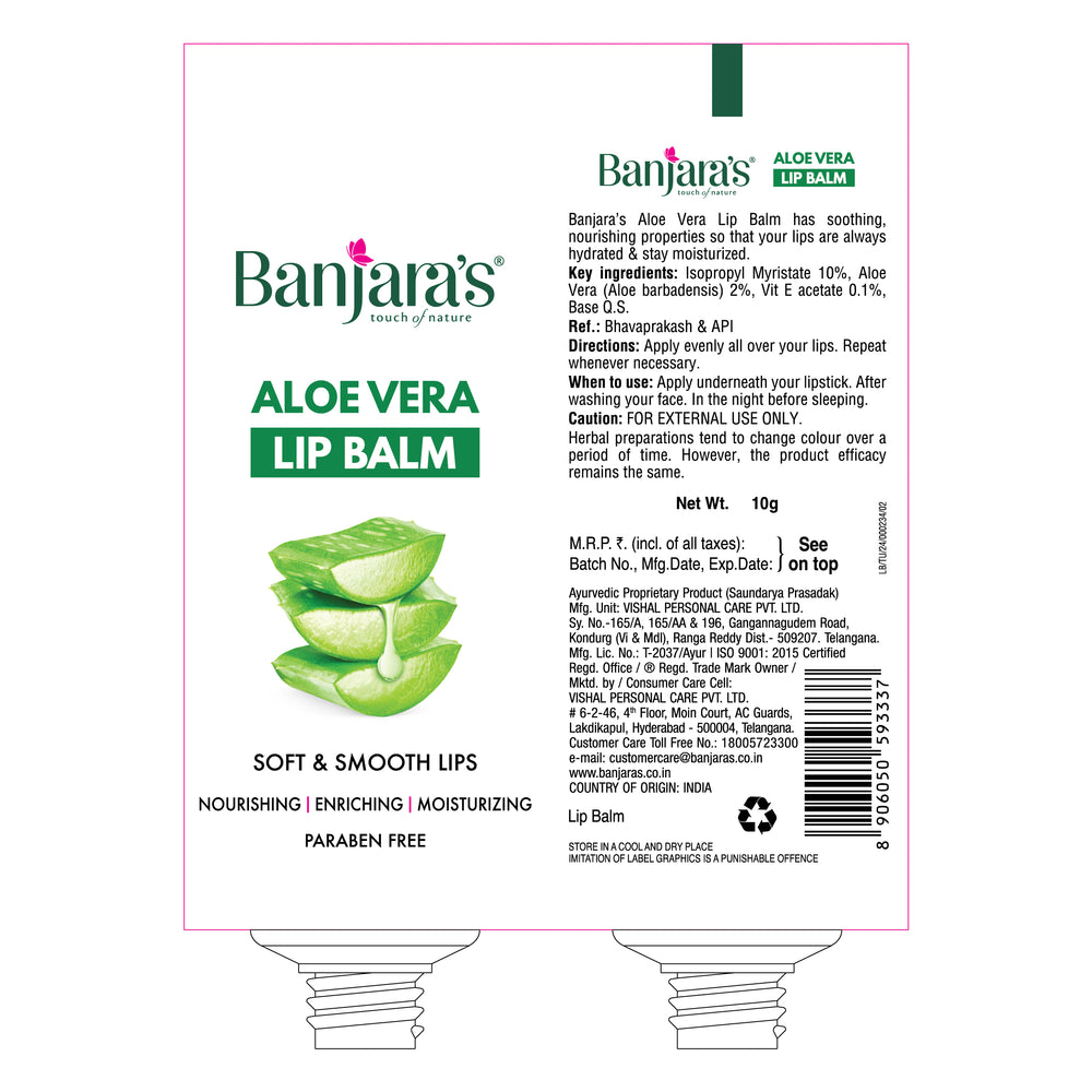 
                      
                        Banjara's Aloe Vera Lip Balm - 10g
                      
                    