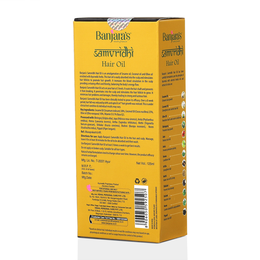 
                      
                        Banjara's Samvridhi Hair Oil - 125ml
                      
                    