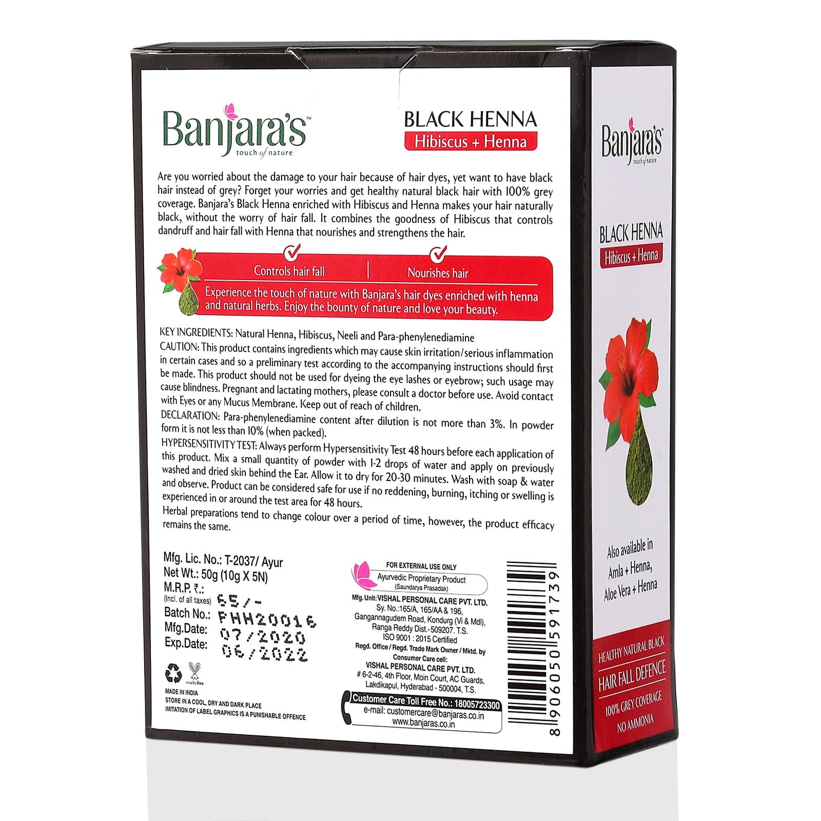Banjara's Black Henna with Hibiscus Powder for Hair Buy Online B E